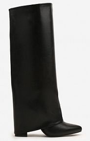 Czarne botki na obcasie Typu Słupek ze Zdejmowaną Cholewką naluvessa bestelle