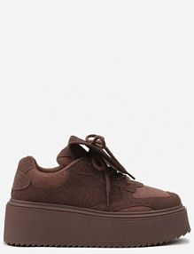 Brązowe sneakersy Ozdobione Kokardą i Wywiniętym Językiem Ivalione ideal damskie