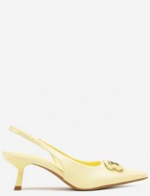 Żółte sandały na Kaczuszce z Odsłoniętą Piętą Tirreina Renee