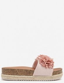 Różowe klapki Zdobione Kwiatową Aplikacją Felinelia confly damskie