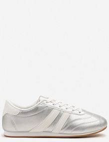 Srebrno-Białe sneakersy Typu Tenisówki z Paseczkami Liantina Renee damskie