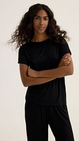 Piżama z wiskozy Reserved czarna damska 004EY-99X