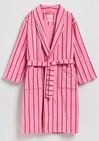 Szlafrok z paskiem Reserved różowy damski 024HQ-42X