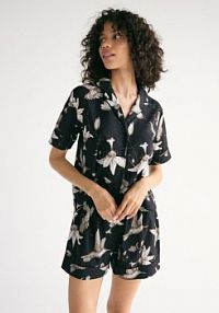 Dwuczęściowa piżama z nadrukiem Reserved czarna damska 046EY-99X