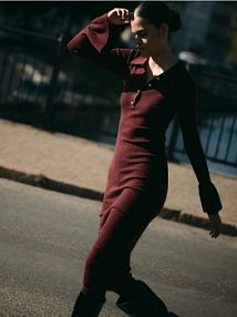 Sukienka maxi w prążek Reserved czerwona 093GS-83X