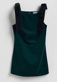 Welurowa sukienka mini Reserved zielona 094GP-79X