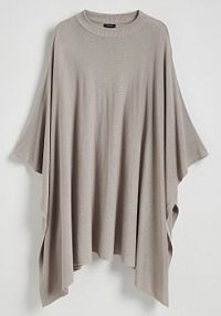 Dzianinowe poncho z bawełną Reserved brązowe 100CP-74X