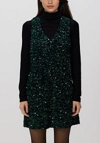 Cekinowa sukienka mini Reserved zielona 110GP-79X