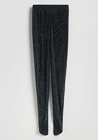 Legginsy z ozdobną aplikacją Reserved czarne damskie 139HI-99X