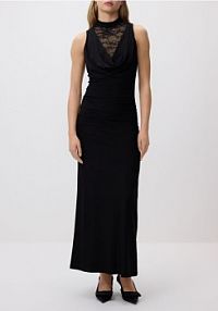 Sukienka maxi z koronką Reserved czarna 140IV-99X