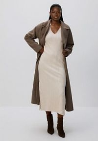 Dzianinowa sukienka z wiskozą Reserved beżowa 145IV-08M
