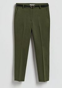 Spodnie cygaretki z paskiem Reserved zielone 173IS-79X