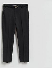 Spodnie cygaretki z paskiem Reserved czarne 173IS-99X