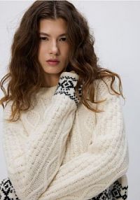 Wełniany sweter Reserved biały damski 194HW-01X