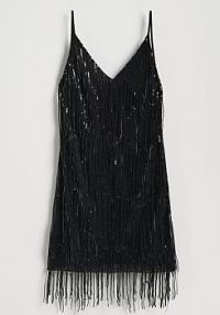 Sukienka mini z cekinami Reserved czarna 198HU-99X