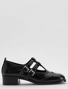 Loafersy na obcasie Reserved czarne 201FF-99X