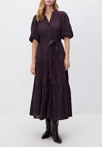 Sukienka maxi z haftem Reserved czerwona 213HU-83X