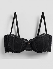 Biustonosz balkonetka z koronką Reserved czarny 218EZ-99X