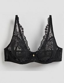 Koronkowy biustonosz Reserved czarny 219EZ-99X