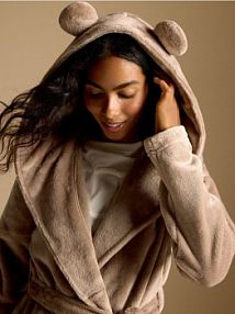 Szlafrok z paskiem Reserved szary damski 226EY-09X