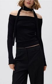 Sweter z szalem Reserved czarny damski 229GP-99X