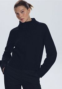 Sweter z golfem Reserved czarny damski 233GP-99X