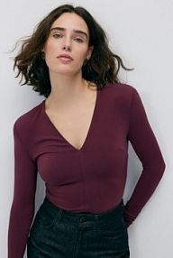 Body z długim rękawem Reserved fioletowe 239HS-49X