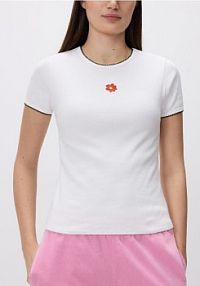 T-shirt z bawełną Reserved biały damski 244IW-00X