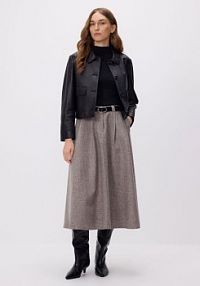 Skórzana kurtka z kołnierzem Reserved czarna damska 275FT-99X