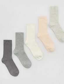 Długie skarpetki 5 pack Reserved szare damskie 289HQ-90X