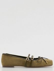 Baleriny z paskami Reserved oliwkowe 311FF-91X