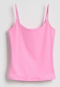 Gładki top na ramiączkach Reserved różowy damski 311HT-42X