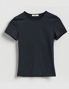 Gładki t-shirt Reserved czarny damski 312HT-99X