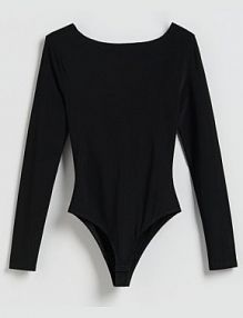 Body z głębokim dekoltem Reserved czarne 334JX-99X