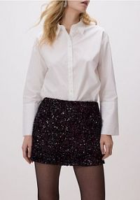 Spódnico-szorty z cekinami Reserved brązowe damskie 335GF-93X