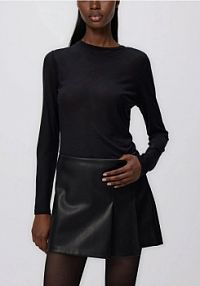Spódnico-szorty z imitacji skóry Reserved czarne damskie 336GF-99X