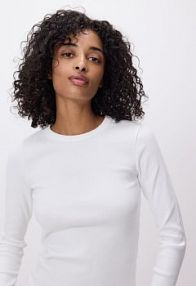 Longsleeve w prążek Reserved biały damski 339JZ-01X