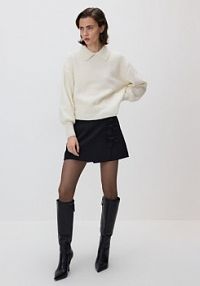 Spódnico-szorty z kokardkami Reserved czarne damskie 343GF-99X