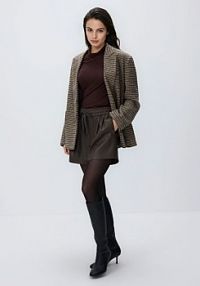 Szorty z imitacji skóry Reserved brązowe damskie 352GF-88X