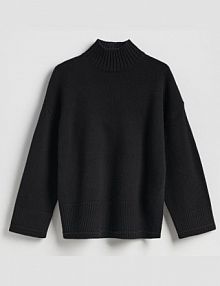 Wełniany sweter z golfem Reserved czarny damski 387GX-99X