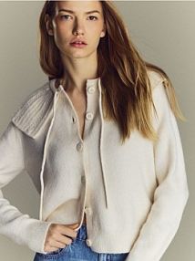 Kardigan z kołnierzem Reserved beżowy 407GP-02X