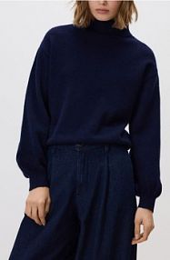 Sweter z golfem Reserved granatowy damski 409HI-59X
