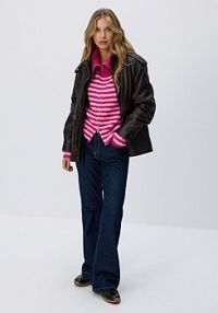 Kardigan w paski z golfem Reserved 438HI-MLC