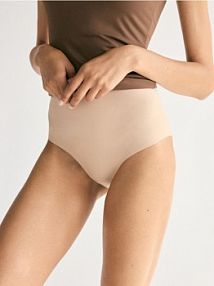 Majtki figi z wysokim stanem Reserved beżowe 439EZ-02X