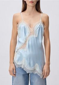 Asymetryczny top z koronką Reserved niebieski damski 439IM-05X
