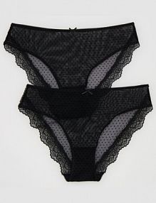 Siateczkowe majtki figi 2 pack Reserved czarne 452EZ-99X