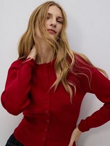 Kardigan z domieszką wełny Reserved czerwony 467HH-33X