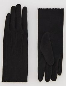 Rękawiczki z imitacji zamszu Reserved czarne damskie 475FE-99X