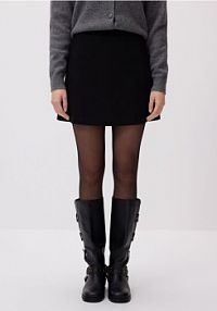 Spódnico-szorty z dodatkiem wiskozy Reserved czarne damskie 475FM-99X