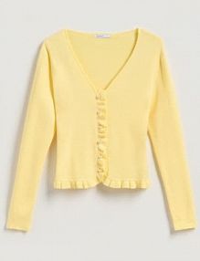 Kardigan z wiskozą Reserved żółty 477HH-10X